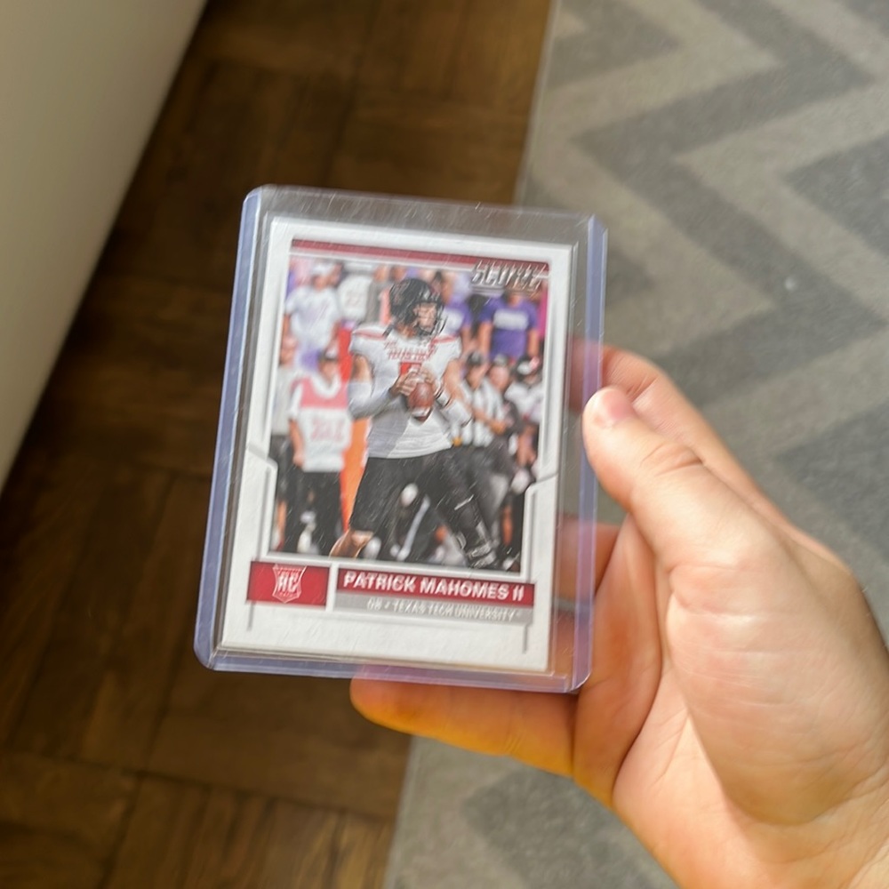 Patrick Mahomes RC rookie card Panini score football card